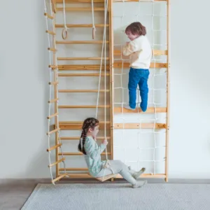 indoor wooden climbing gym for kids