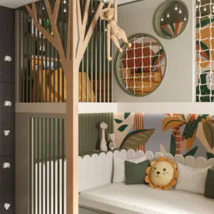 loft bunk bed with play space