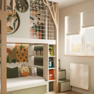 loft bunk bed with play space