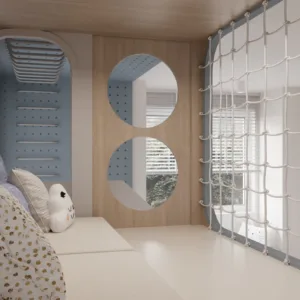 Custom made Montessori loft bed with slide