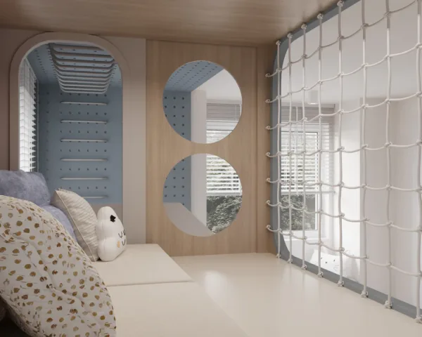Custom made Montessori loft bed with slide