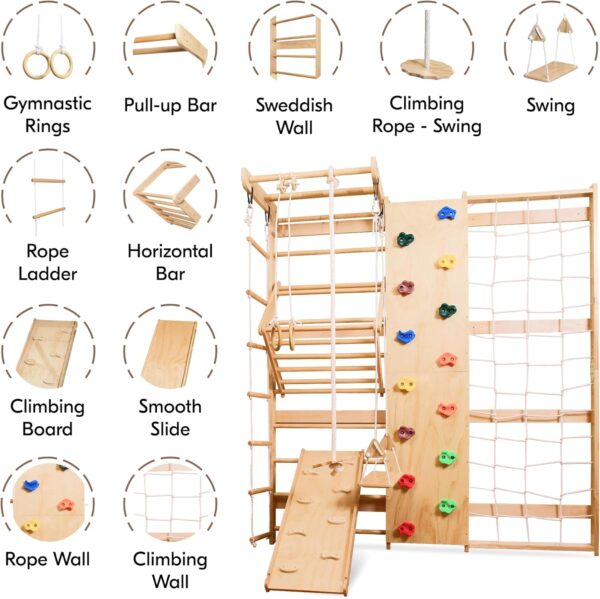 Wooden Swedish Ladder Wall Set 11 in 1