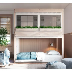Handcrafted Wooden Garden Cottage Bunk Bed