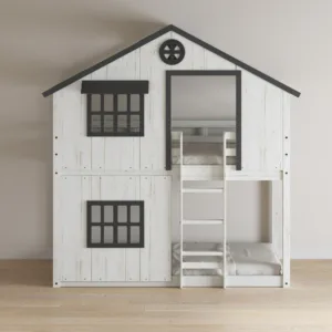 Wooden house bunk bed