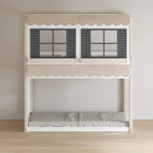 Handcrafted Wooden Garden Cottage Bunk Bed