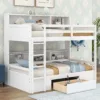 Modern white twin bunk bed for kids