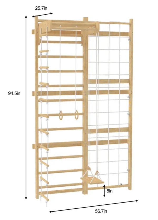 indoor wooden climbing gym for kids