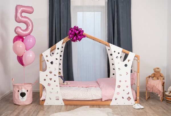 Montessori gym bed with climbing frame