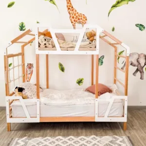 wooden toddler tower bed