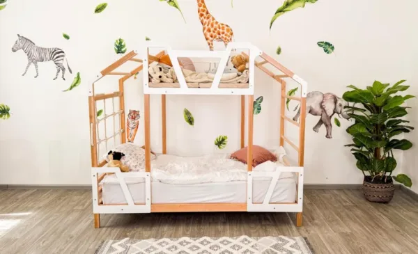 wooden toddler tower bed