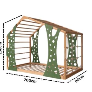 Montessori gym bed with climbing frame