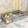 Floor Bed with High Safety Guardrails for Kids