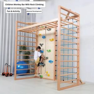 Children Monkey Bar With Rock Climbing
