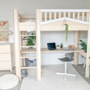 SkyLoft Kids Bed with Built-In Desk