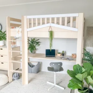 SkyLoft Kids Bed with Built-In Desk