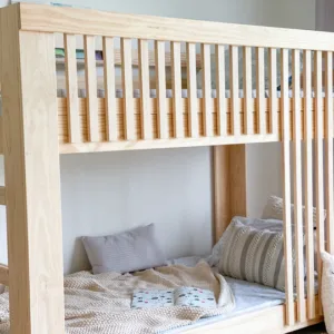 Scandinavian Solid Wood Bunk Bed for Kids