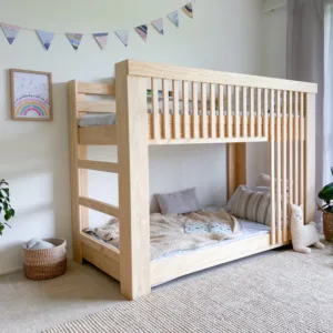 Scandinavian Solid Wood Bunk Bed for Kids