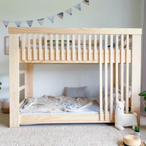 Scandinavian Solid Wood Bunk Bed for Kids