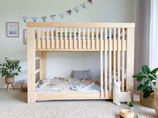 Scandinavian Solid Wood Bunk Bed for Kids
