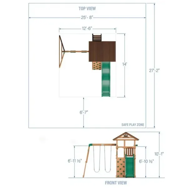 Wooden Outdoor Playset with Swings, Slide, and Ladder