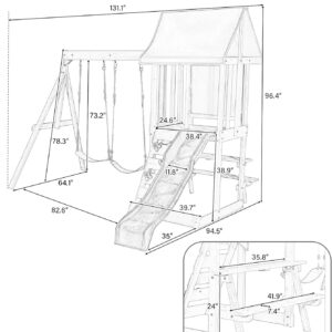 Wooden Outdoor Swing Set